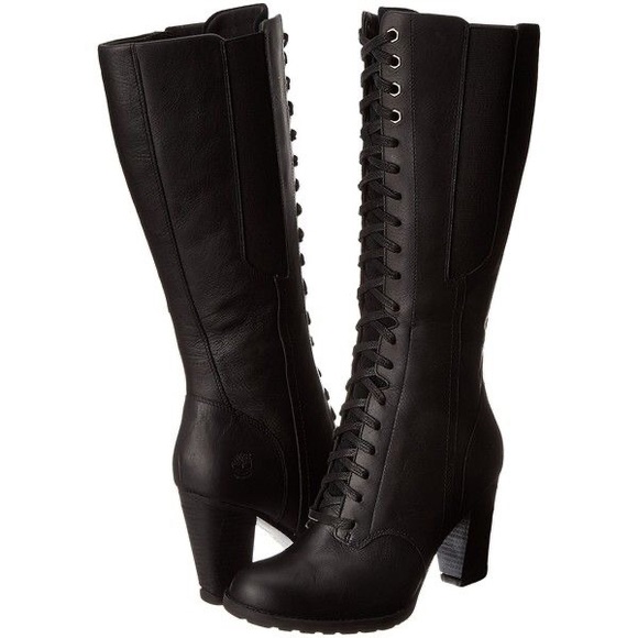 timberland lace up heel boots